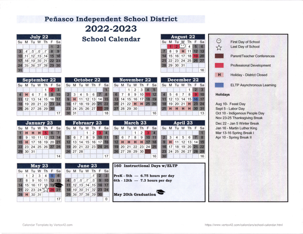 2022-2023 Student Calendar
